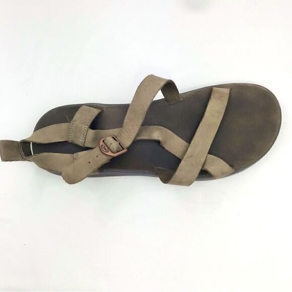 CHACO Wayfarer Gray Brown Mens Leather Buckle Sandals main image 4